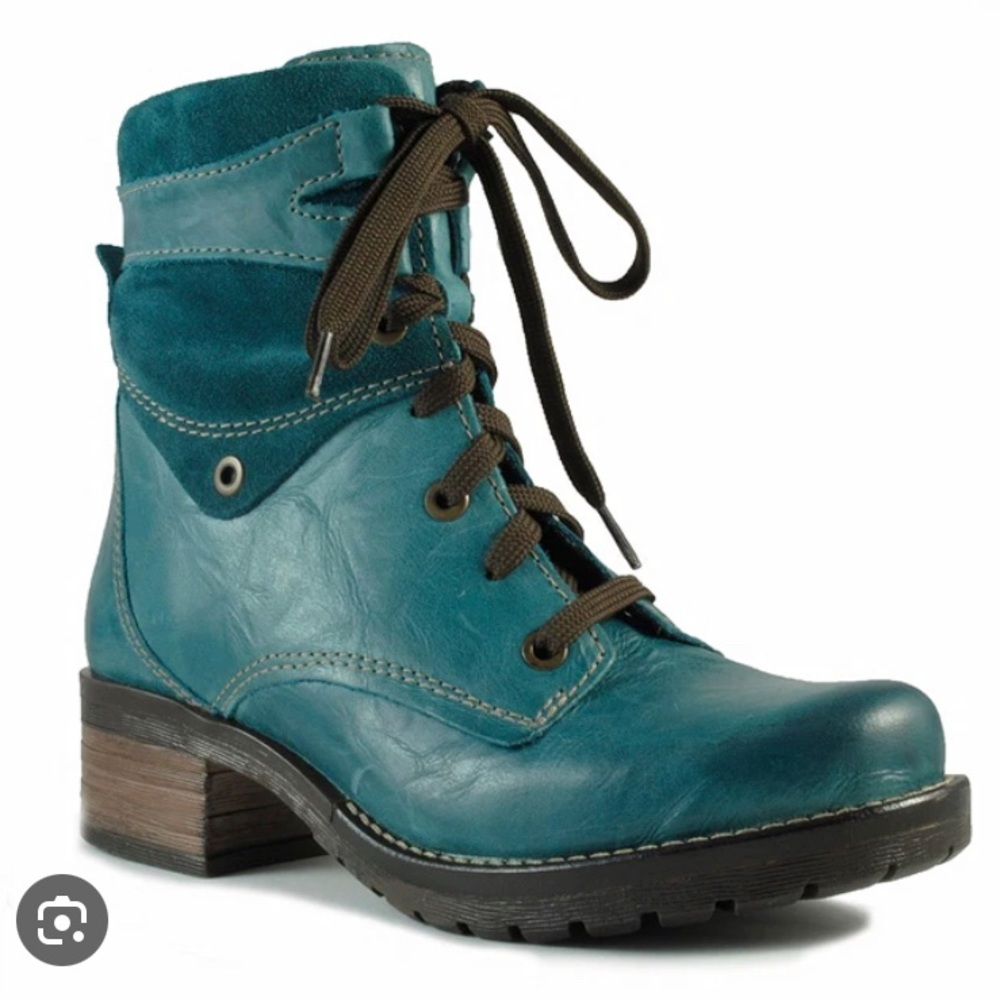 DROMEDARIS KARA BOOT TEAL REAL LEATHER (WOMEN'S) (39) made in Portugal
